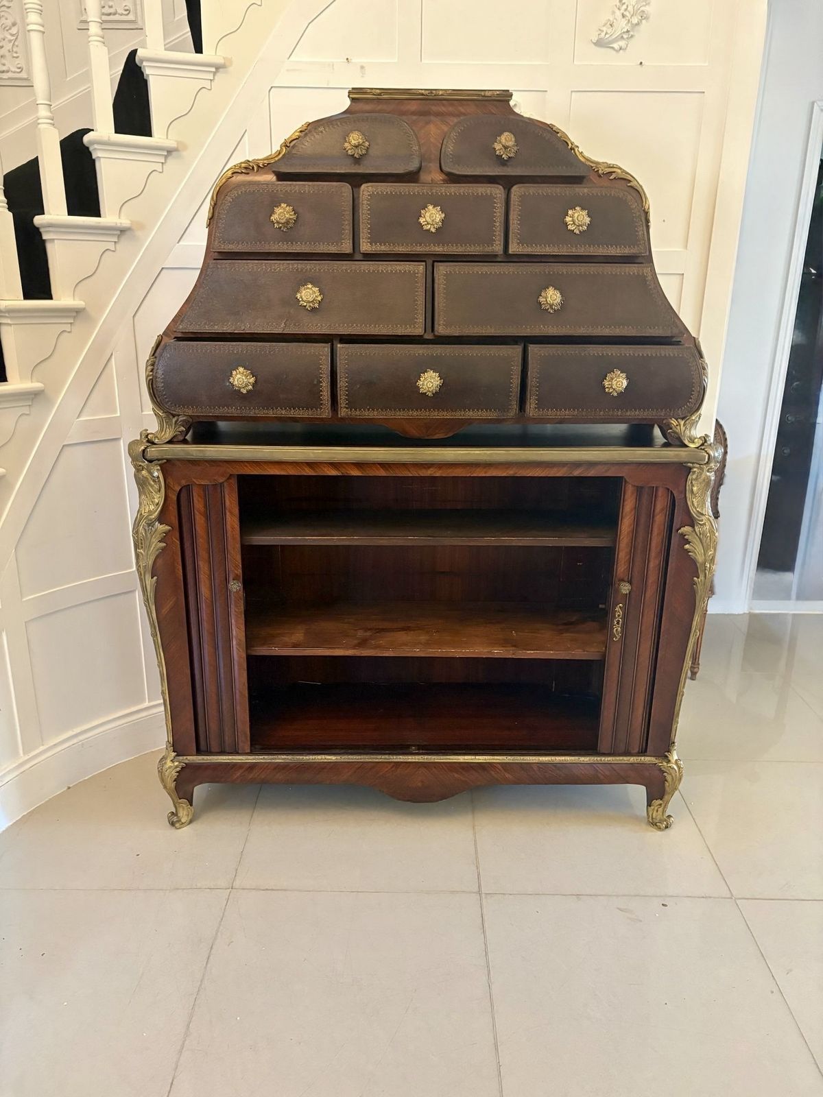 Superb Quality 19th Century Antique French Kingwood And Ormolu Mounted Cartonnier Cabinet photo vinterior
