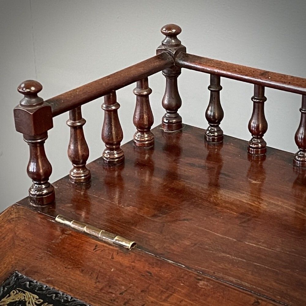 Antique William IV Mahogany Davenport Desk photo vintage