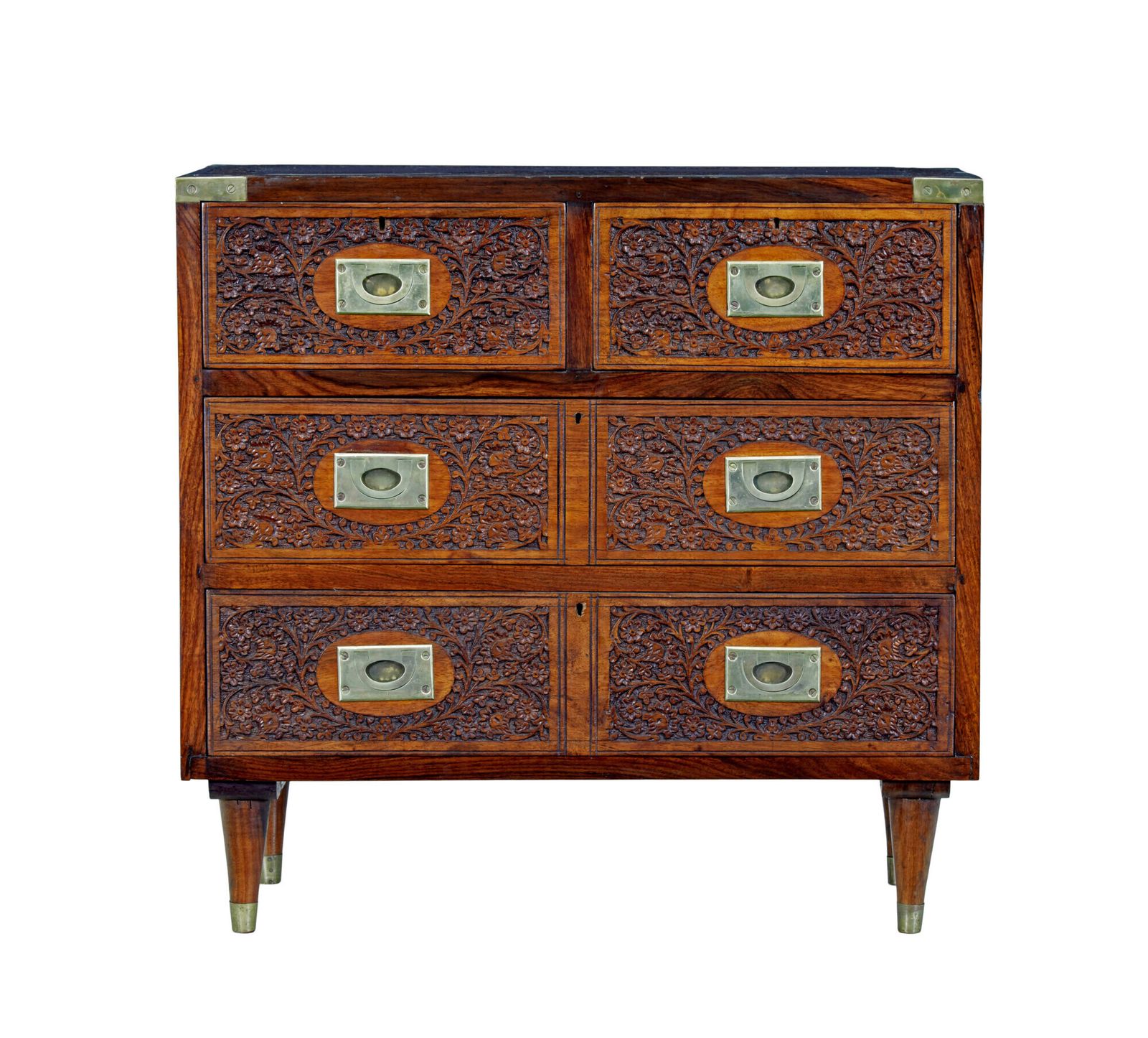 Mid 20th Century Carved Chest Of Drawers By Fazal Rahim & Bros