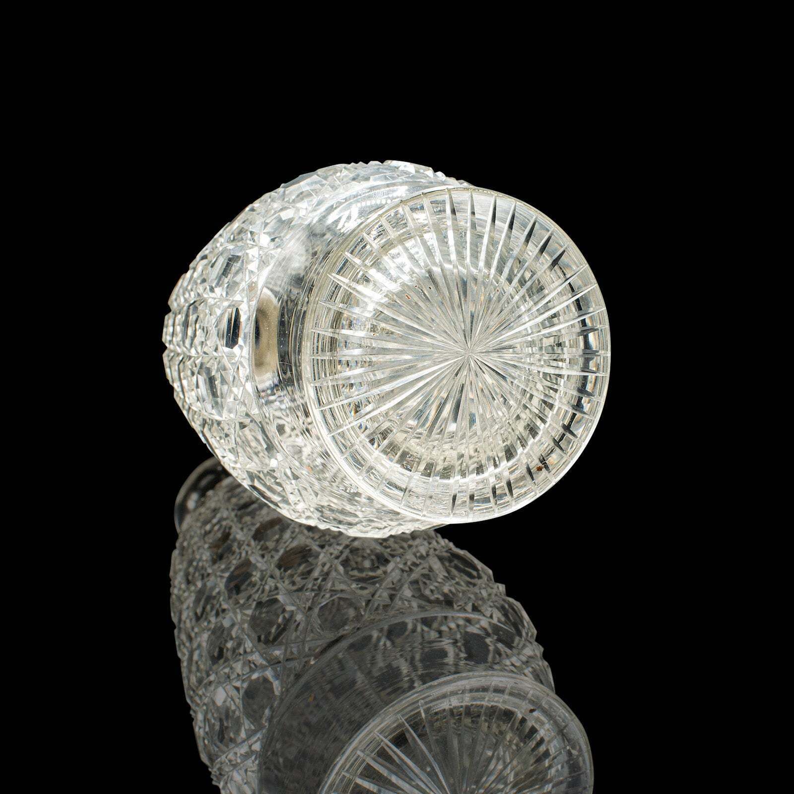photo for sale Antique Spirit Decanter, Edwardian, Cut Glass, Hallmarked Silver, English, 1903