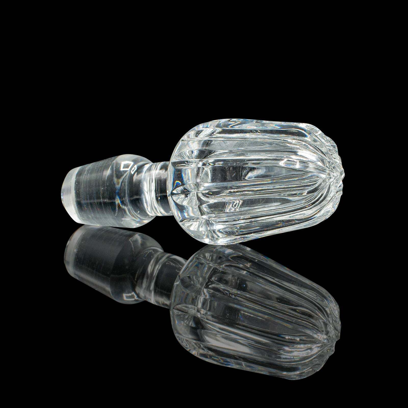 811.0 Antique Spirit Decanter, Edwardian, Cut Glass, Hallmarked Silver, English, 1903 photo