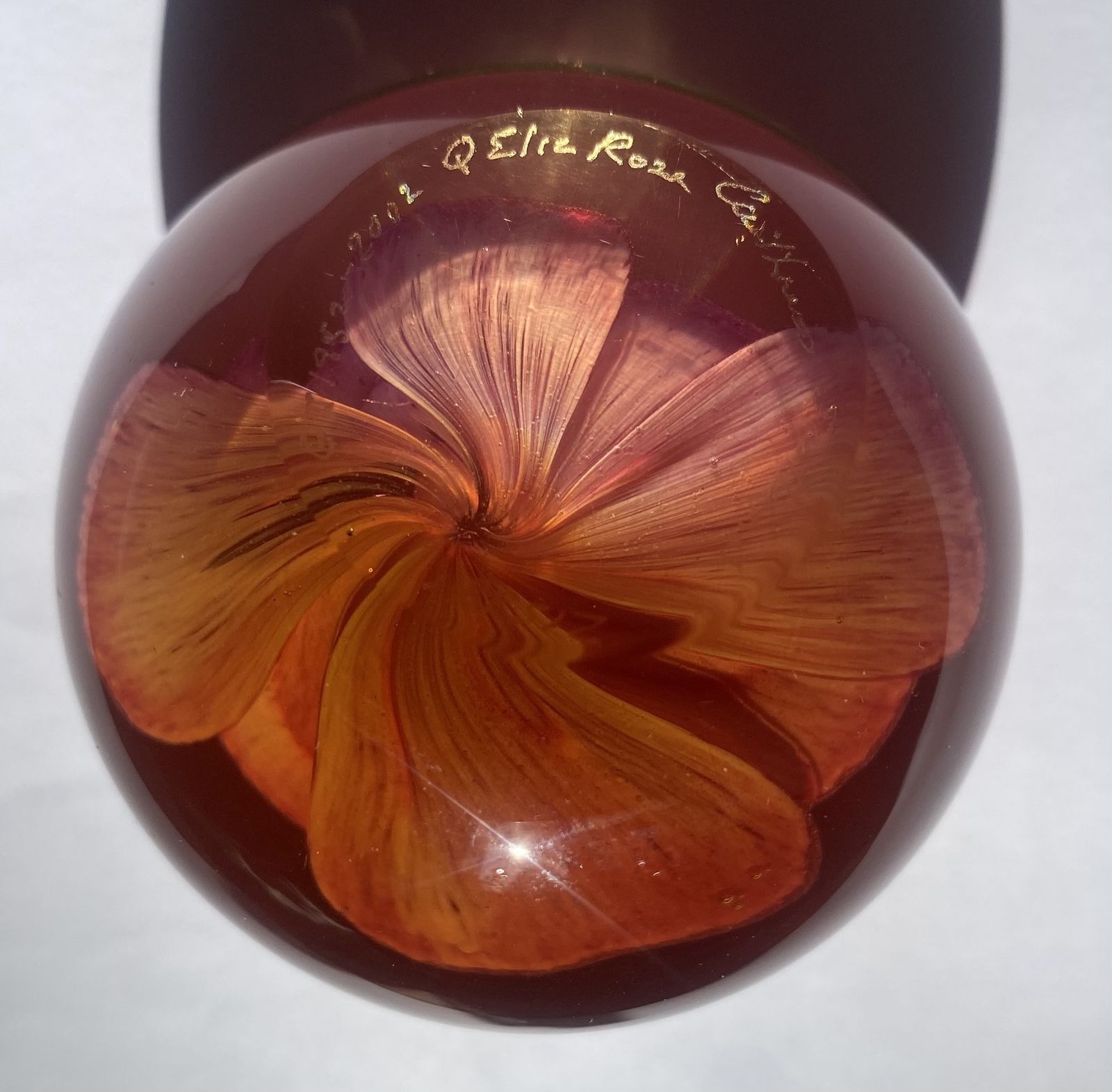 Caithness, Queen Elizabeth Rose, Golden Jubilee Commemorative Paperweight photo vintage