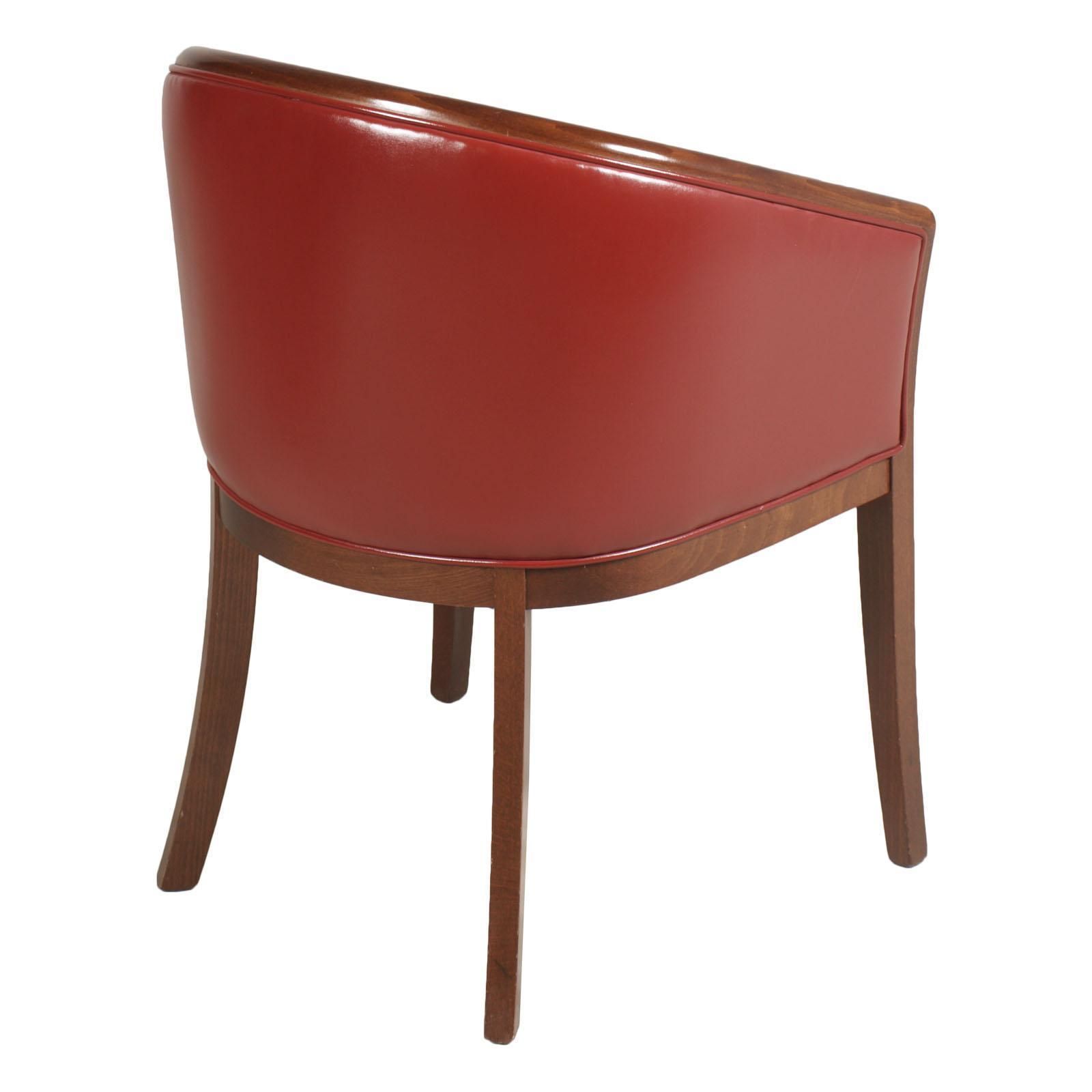 1930s Art Deco Pozzetto Pair Armchairs, Loung Chairs, Walnut, Leather Bordeaux photo buy