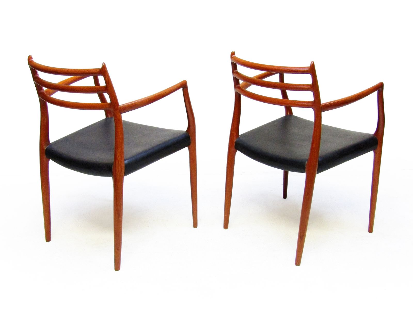 photo for sale Set Of Four Exceptional 1950s Danish Dining Chairs By Niels Moller, 2x Model 62 And 2x Model 78