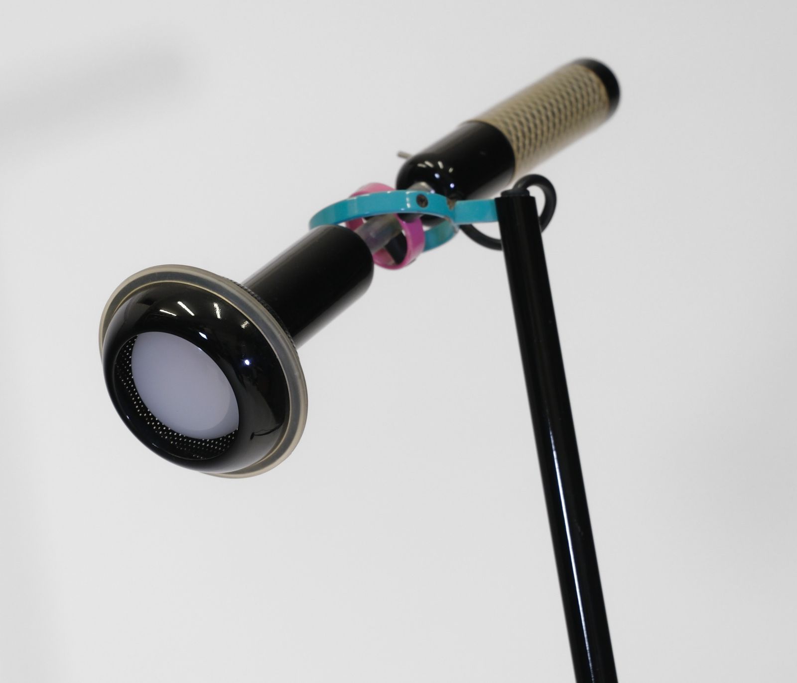 Postmodern Black Grip Floor Lamp By Achille Castiglioni For Flos, Italy 1980s photo for sale