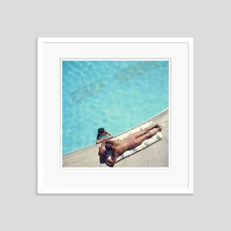 Slim Aarons 'Lake Tahoe Couple' Framed White photo furniture