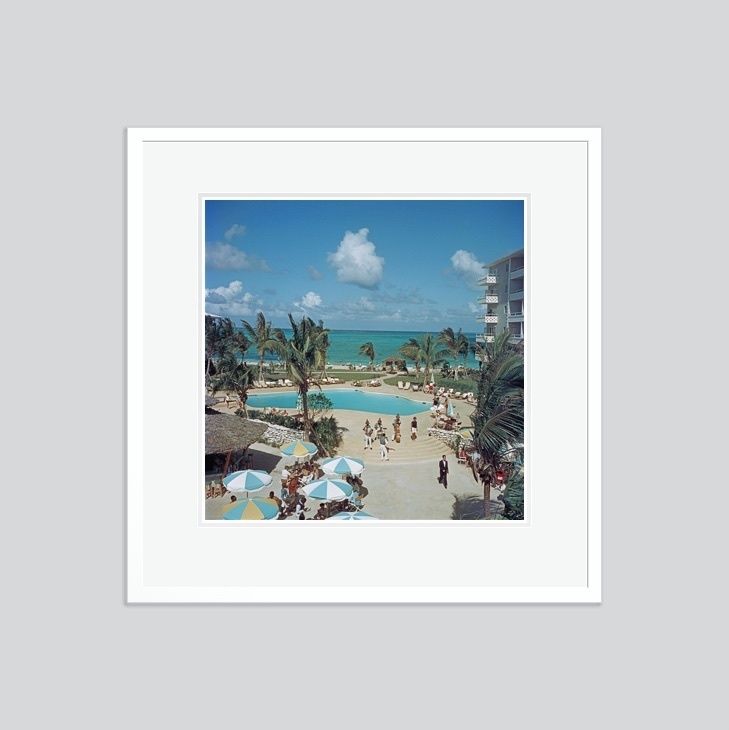 Slim Aarons 'Nassau Beach Hotel' Framed White photo furniture