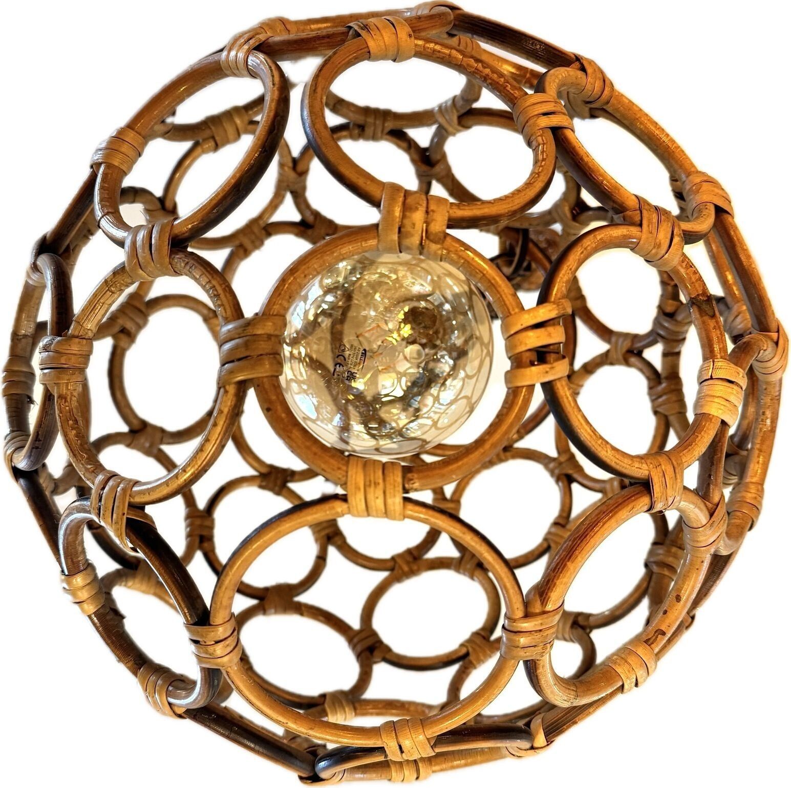 An Italian 1960s Circular Bamboo Ball Light In The Style Of Franco Albini photo furniture