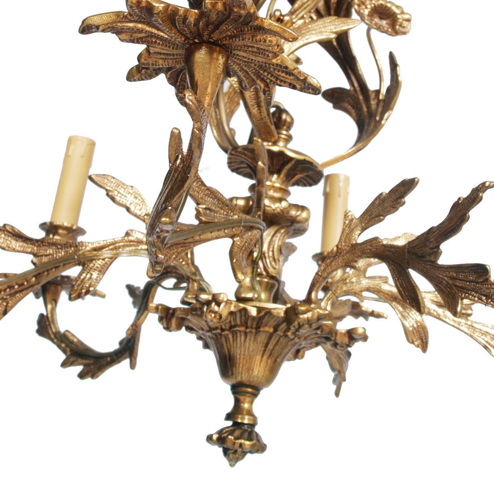 photo buy Antique Very Heavy Chandelier From A Old Candlestick, Gilded Bronze, Six Lights