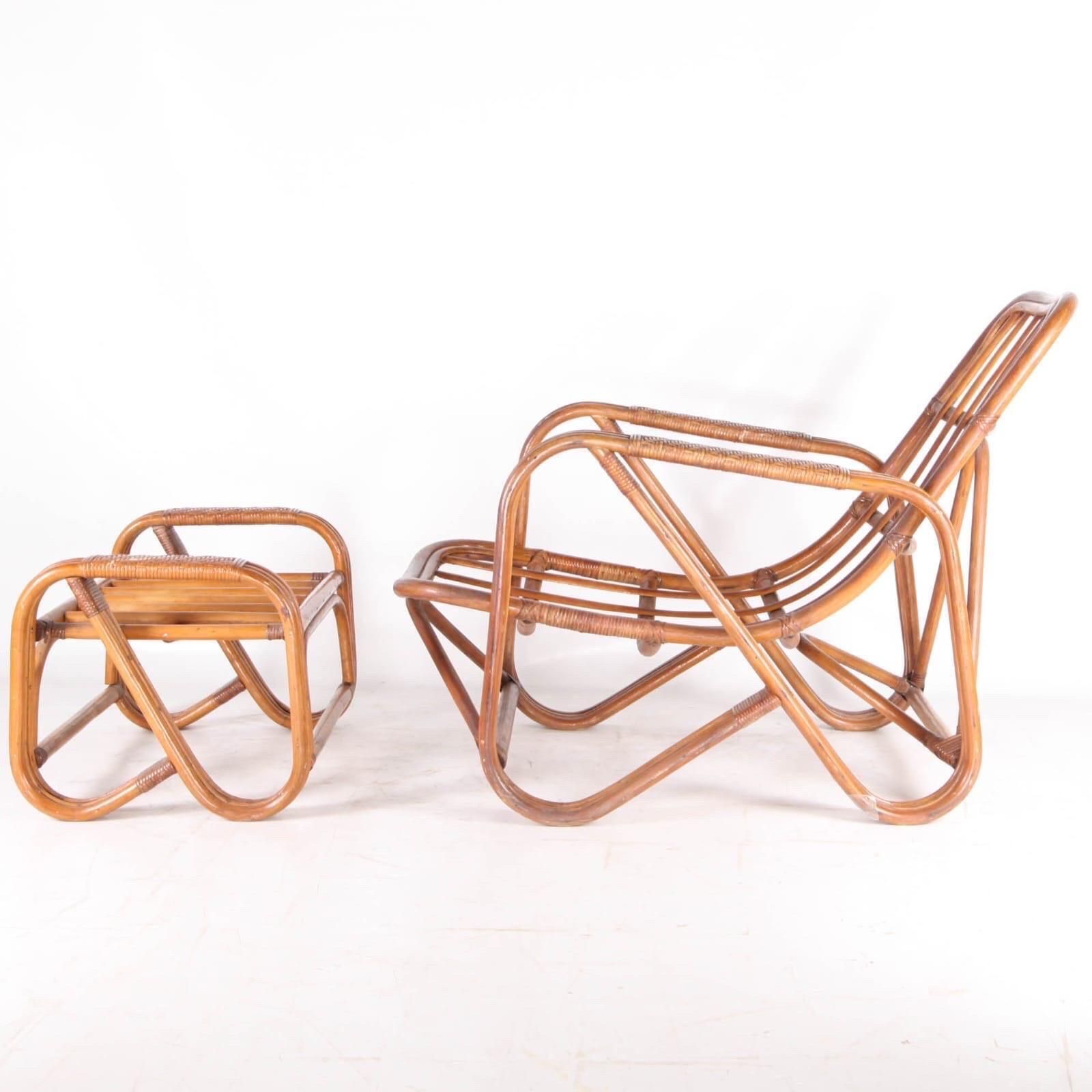 Rattan Lounge Chair And Ottoman photo furniture