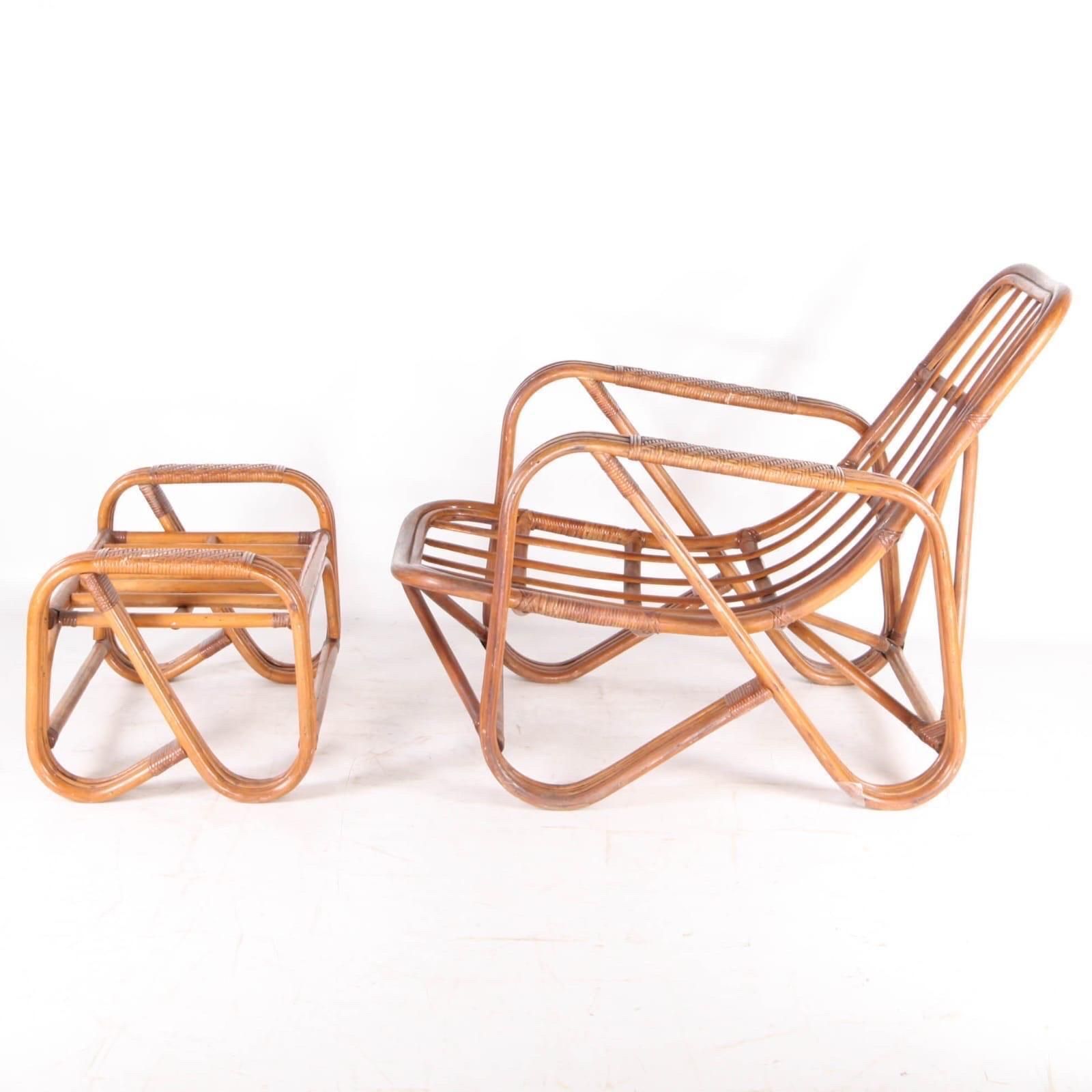 Rattan Lounge Chair And Ottoman photo buy