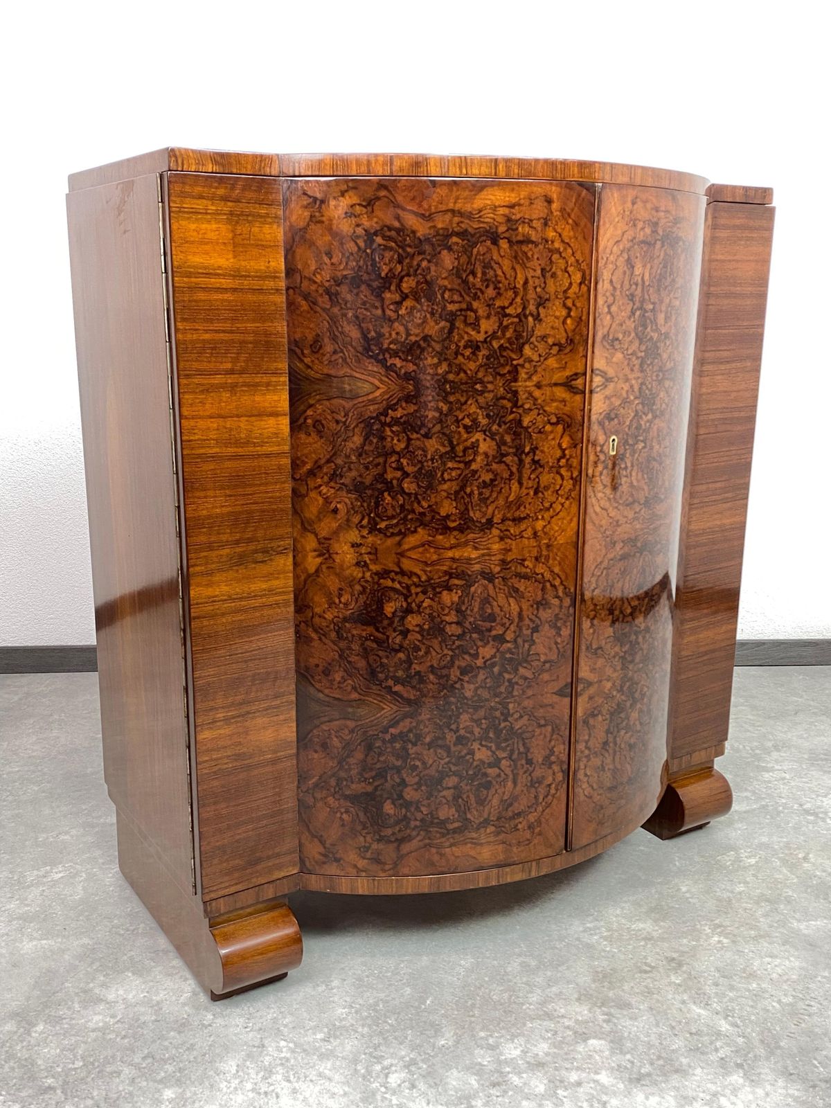 Very Rare Walnut Art Deco Bar Cabinet By Thonet photo buy