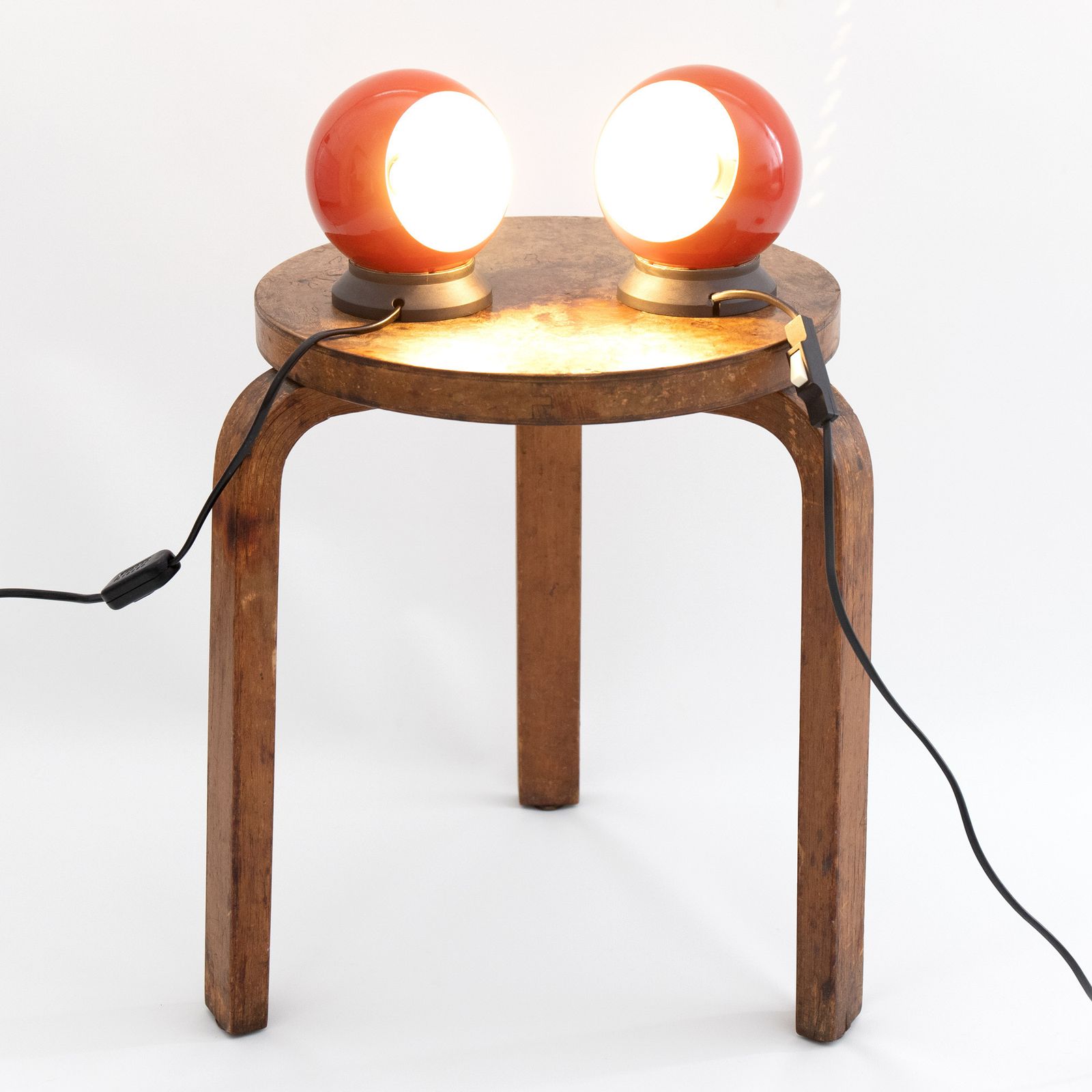 Red Mag Ball Light Pair By Abo Randers Of Denmark, 1960s photo furniture