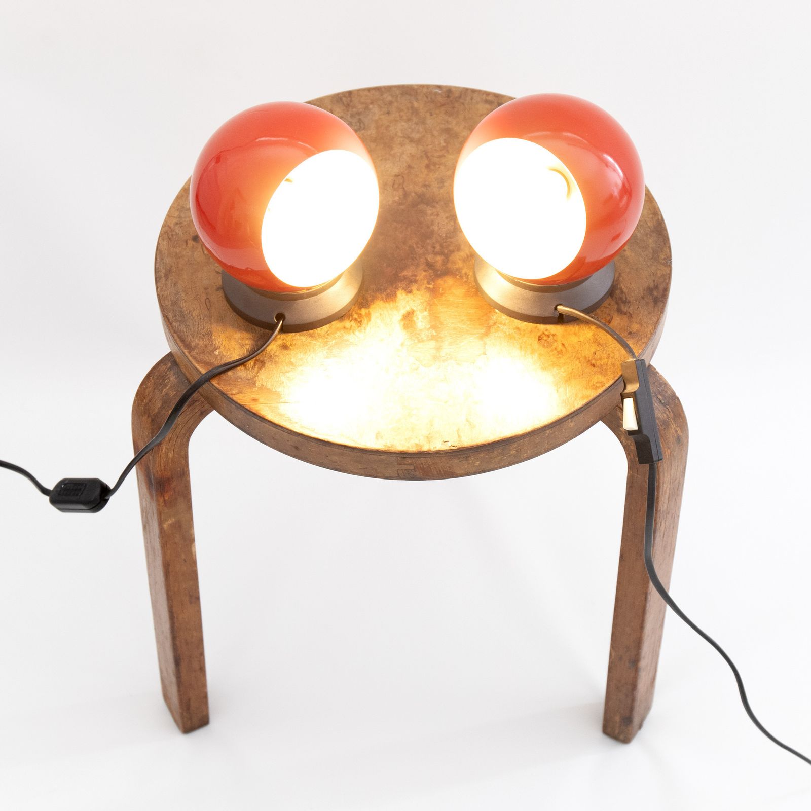 Red Mag Ball Light Pair By Abo Randers Of Denmark, 1960s photo for sale