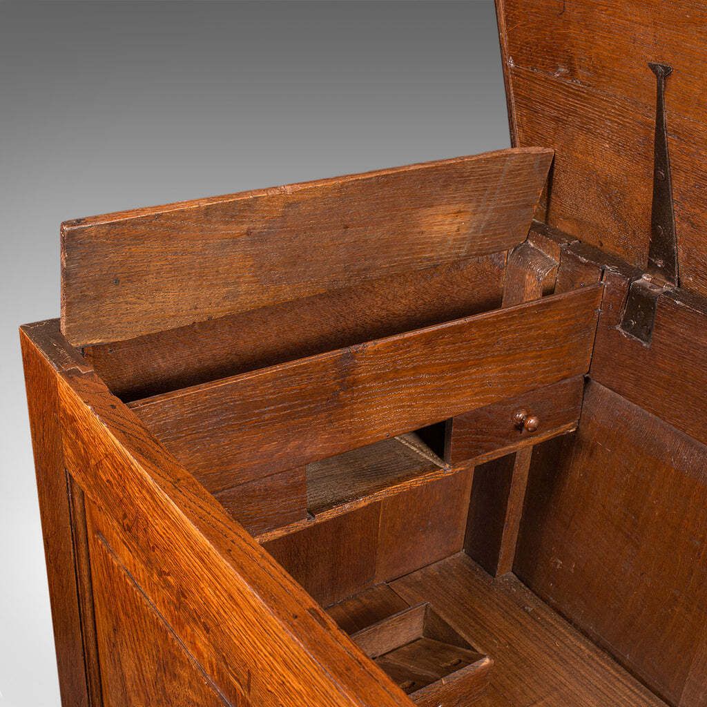 photo for sale Large Antique Mule Chest, Georgian, Oak, Coffer Over Three Drawers, Circa 1780