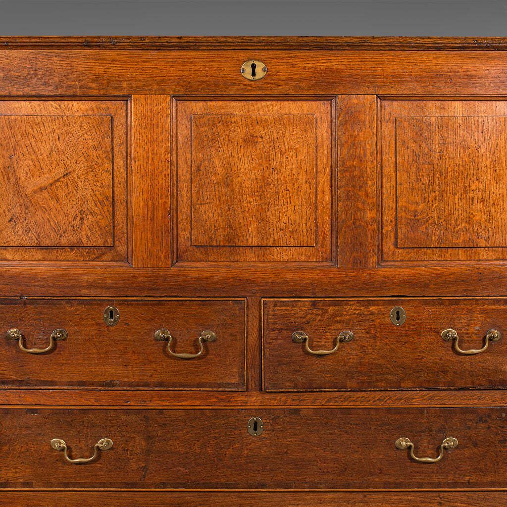 3316.0 Large Antique Mule Chest, Georgian, Oak, Coffer Over Three Drawers, Circa 1780 photo