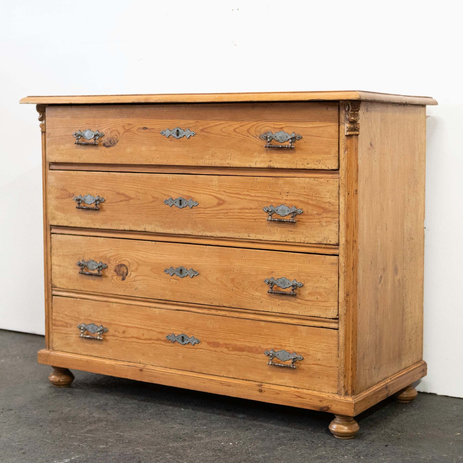 Furniture Antique Pine Continental Chest Of Drawers photo