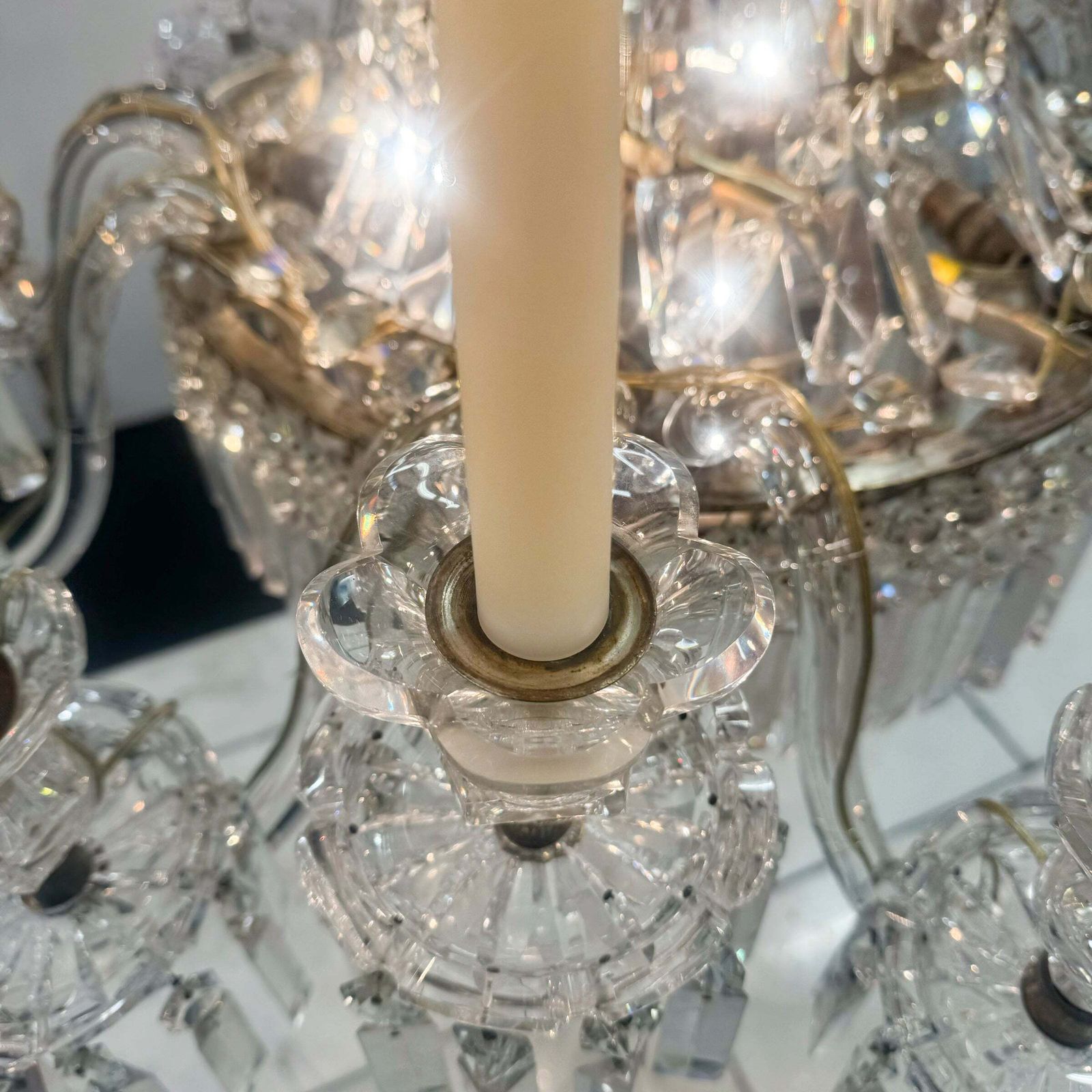 Mid 19th Century Antique Crystal Chandelier By F&C Osler Of Tent And Waterfall Design| 15 Arm photo vintage