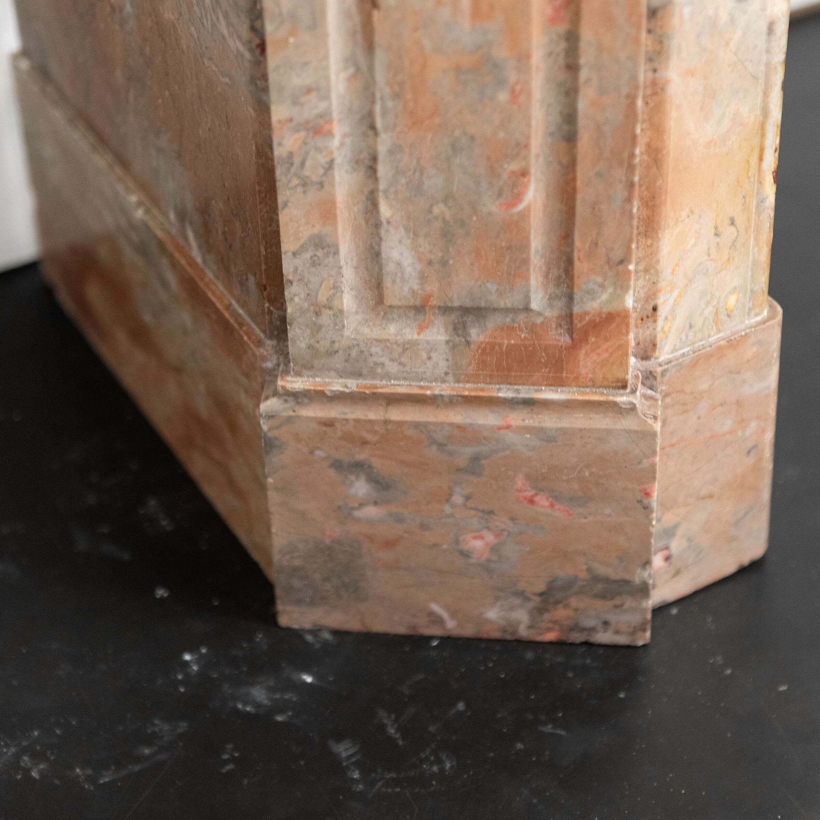 Antique French Style Louis Pompadour Breche Marble Fireplace photo for sale