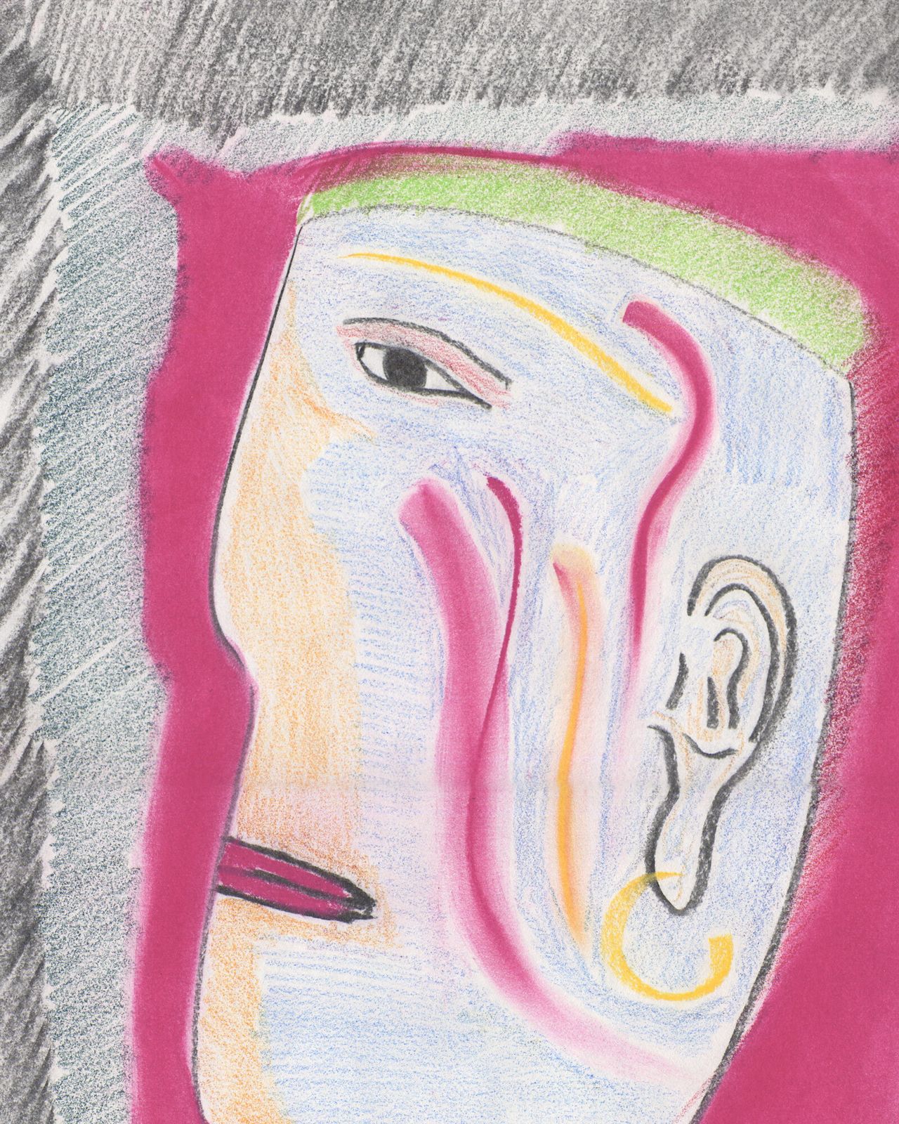 Sophisticated Cubist Style Portrait Pastel photo for sale