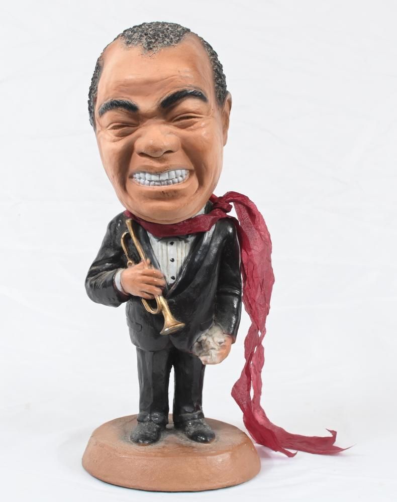 Terracotta Statue Louis Armstrong Satchmo New Orleans Jazz Art photo furniture