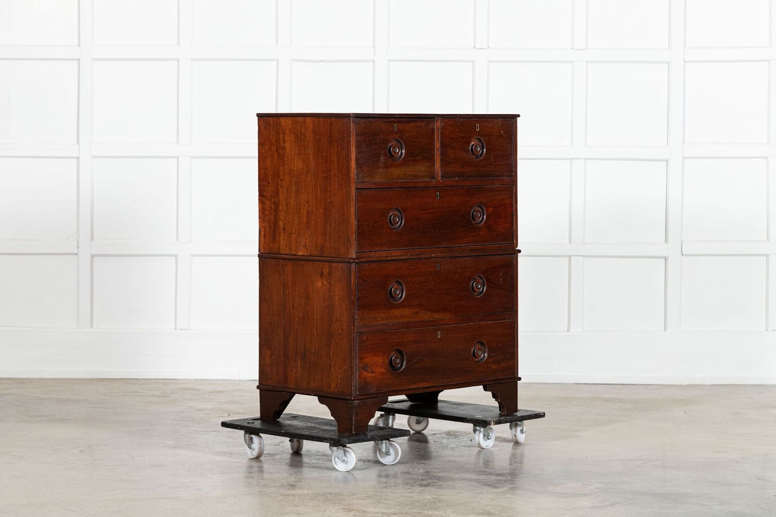 19thc English Mahogany Campaign Chest Drawers photo furniture