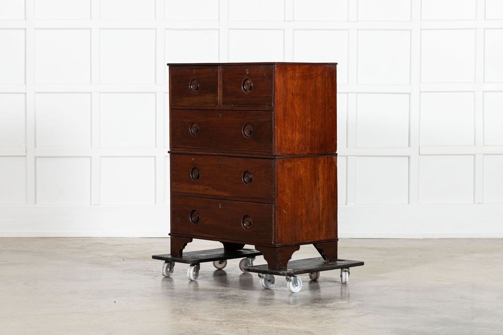 19thc English Mahogany Campaign Chest Drawers photo Furniture