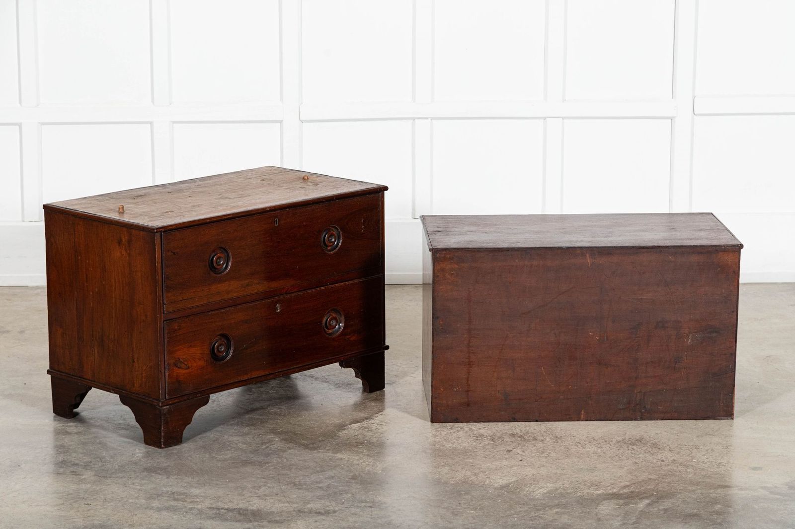 19thc English Mahogany Campaign Chest Drawers photo vinterior