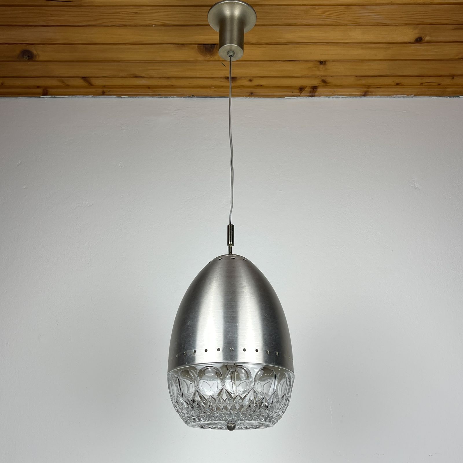 photo furniture Mid Century Glass Pendant Lamp, Italy 1960s
