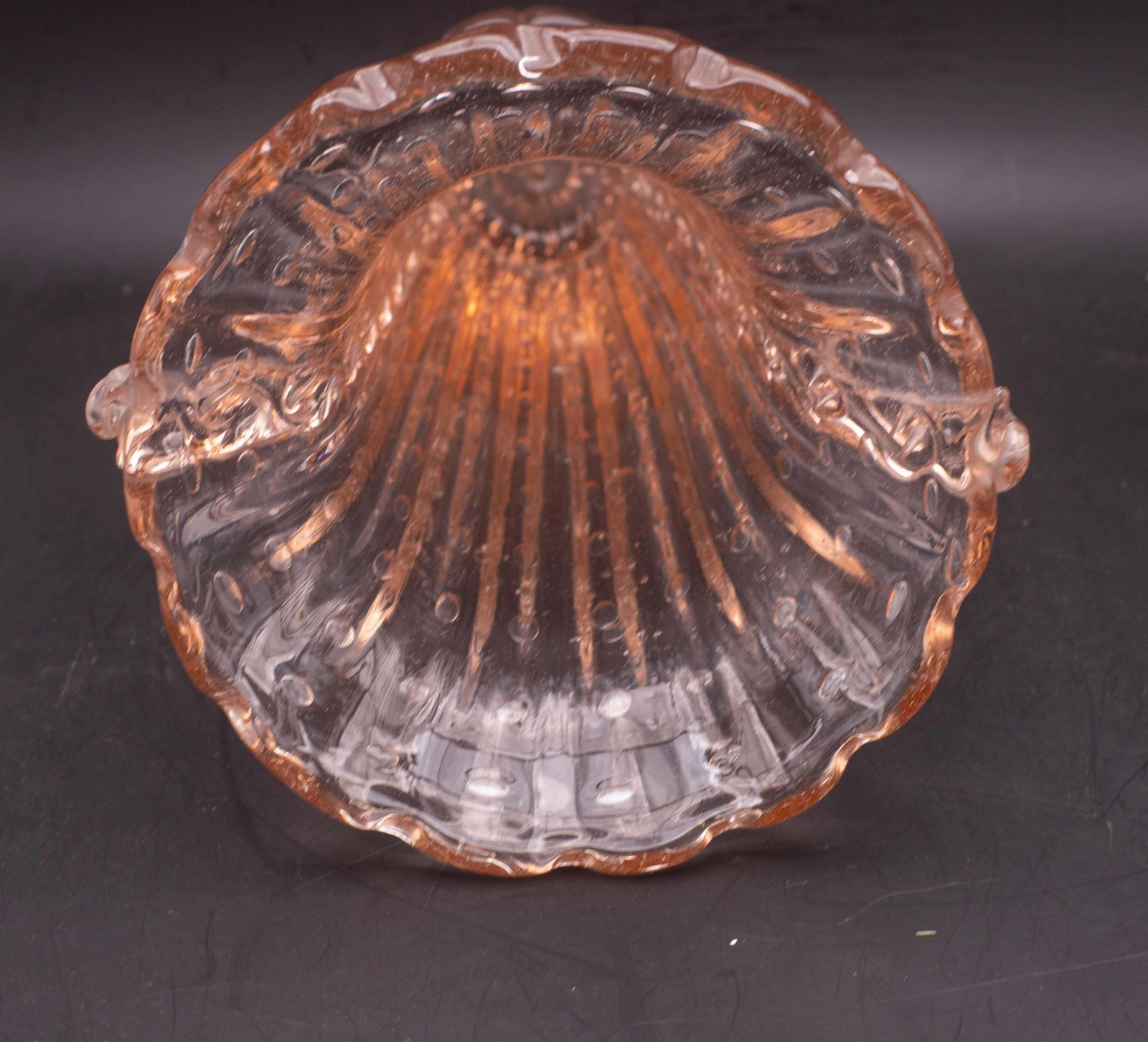 Art Decò Pink Large Size Murano Bullicante Vase By Barovier & Toso, 1950s photo buy