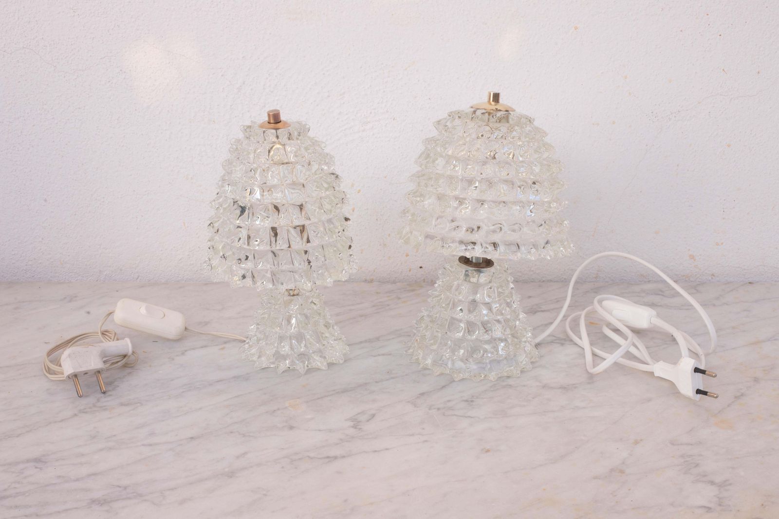 Set Of 2 Table Lamp In Rostrato Murano Glass Vase For Barovier & Toso, 1940 photo 1718.0