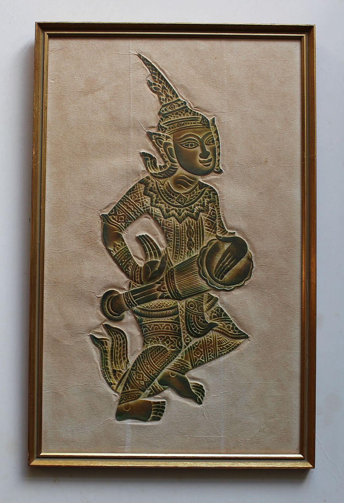A Pair Of Framed Thai Temple Rubbing’s Of Musicians photo furniture
