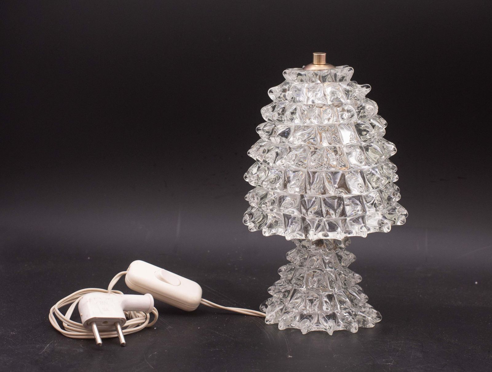 Elegant Table Lamp In Rostrato Murano Glass Vase For Barovier & Toso, 1950s photo furniture