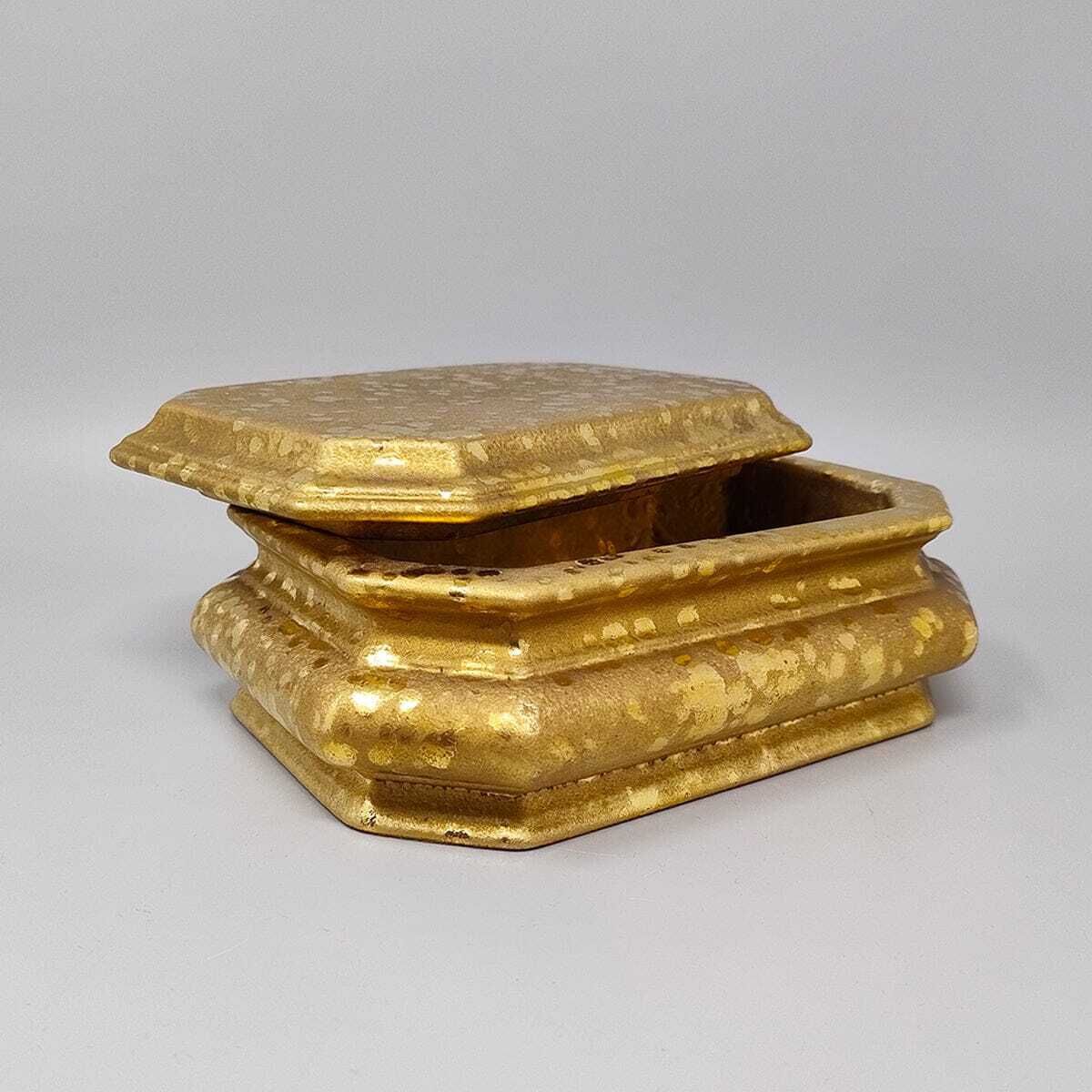 photo for sale 1970s Exquisited Handcrafted Smoking Set In Ceramic And Gold Leaf. Made In Italy