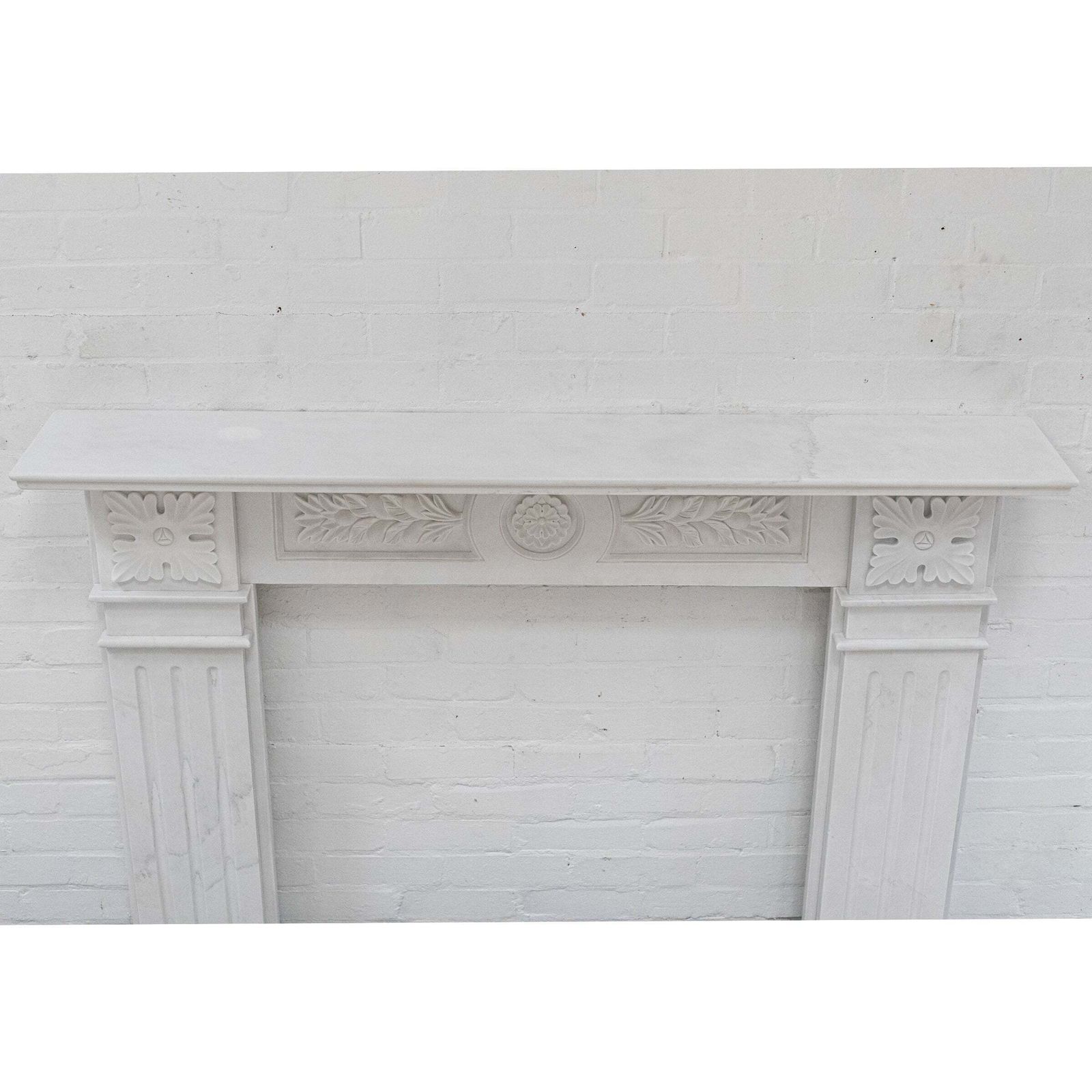 photo furniture Reclaimed Edwardian Style Statuary Marble Fireplace