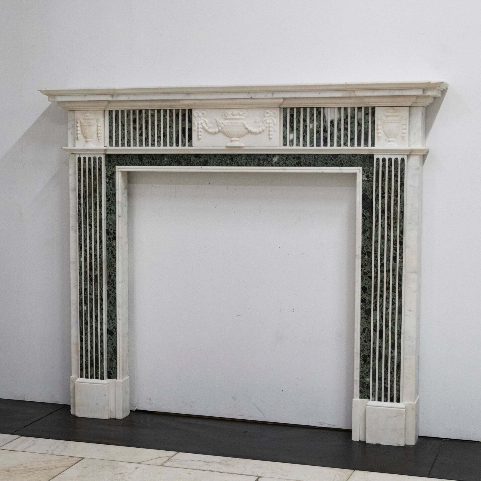 Home Fixtures Reclaimed Georgian Style Statuary & Verde Marble Surround (Pair Available) photo