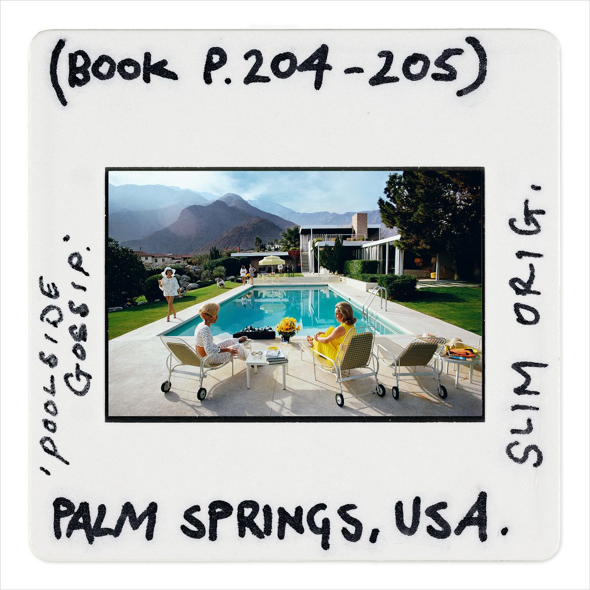 Slim Aarons 'Poolside Gossip Slide' Framed White