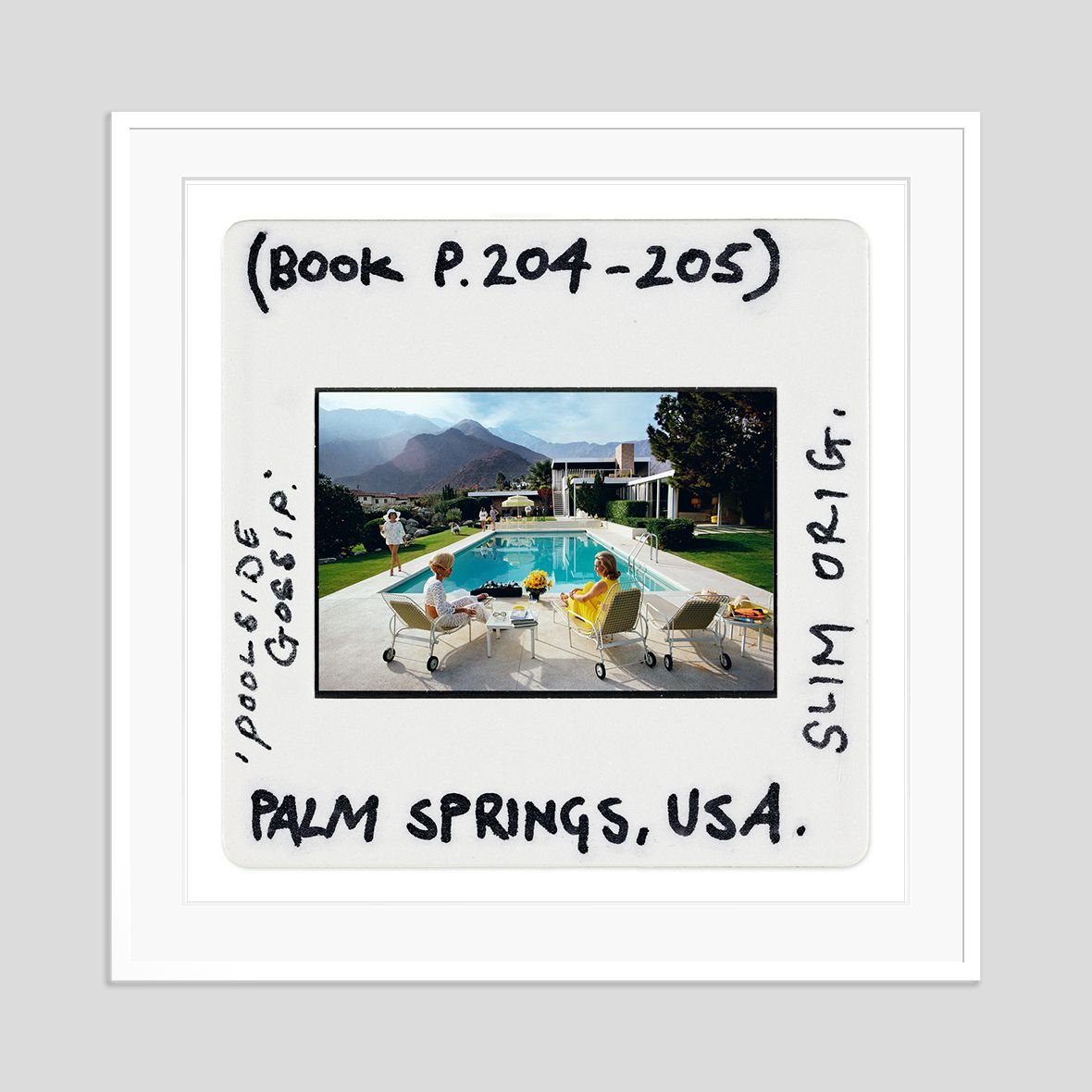 Slim Aarons 'Poolside Gossip Slide' Framed White photo furniture