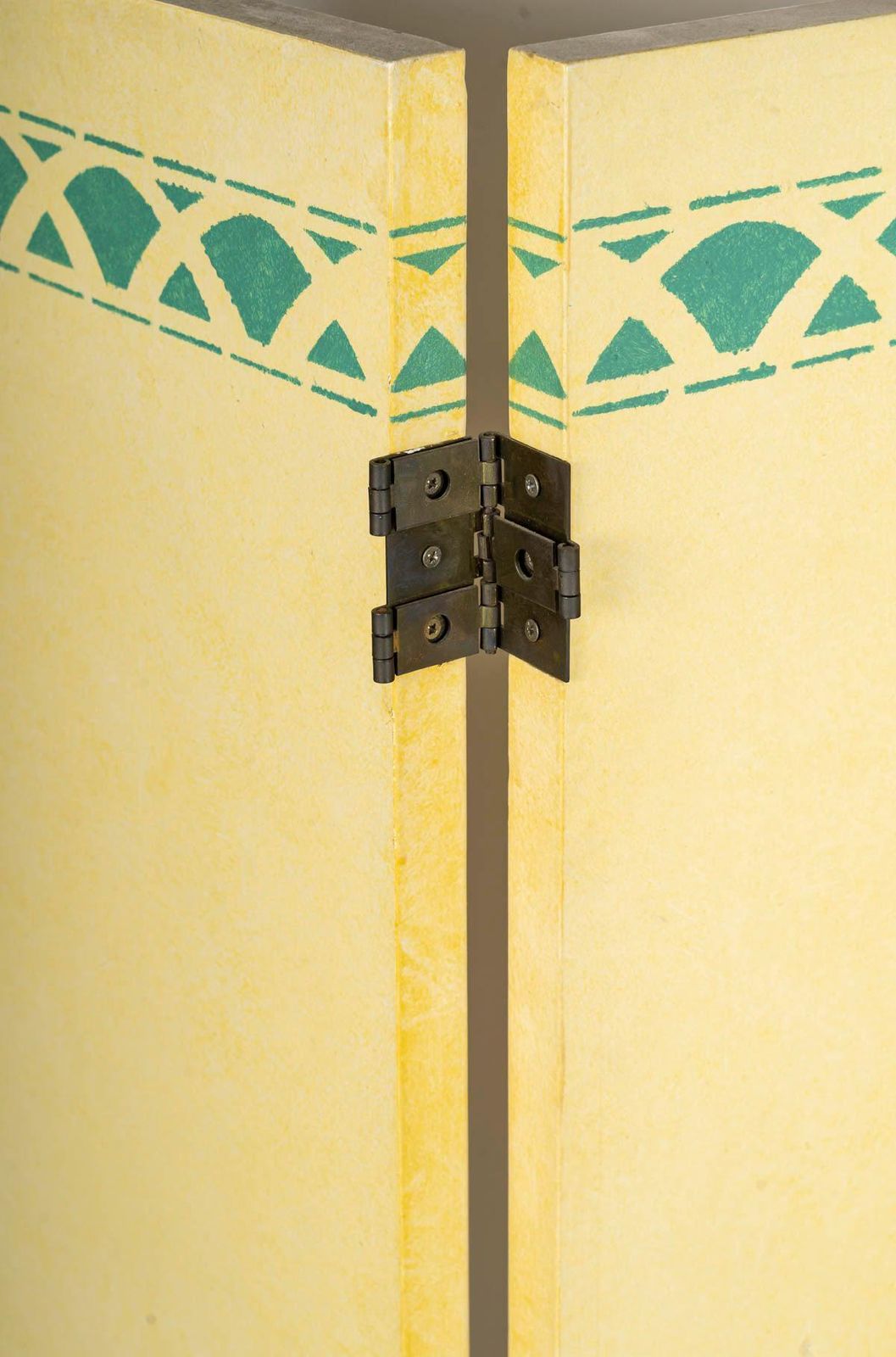 Painted Wooden Folding Screen, 5 Panels, 20th Century. photo Home Decor
