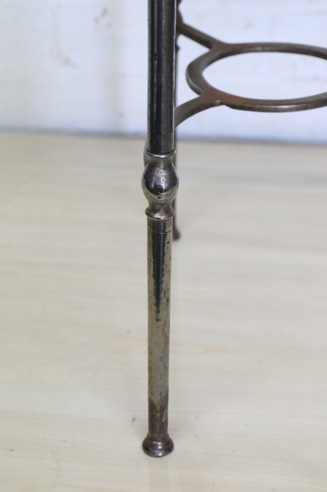 Antique Brass Footman Trivet Mid 19th Century Decorative Wrought Iron Base photo vintage