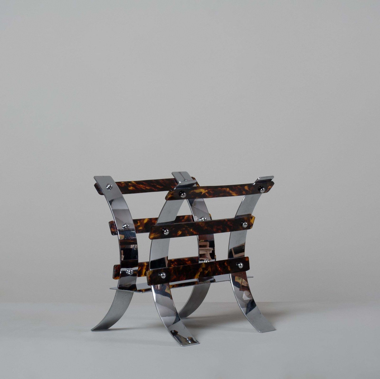 Italian Chrome Magazine Rack photo Home Decor
