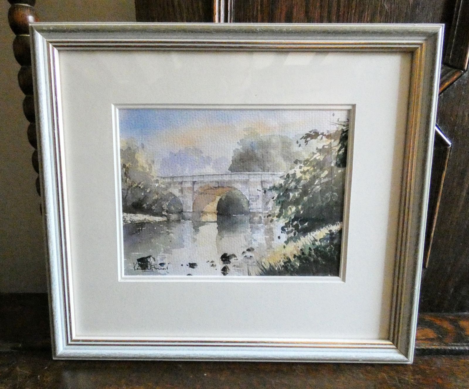 Ken Forrest Watercolour Ilam Bridge Derbyshire Original Art