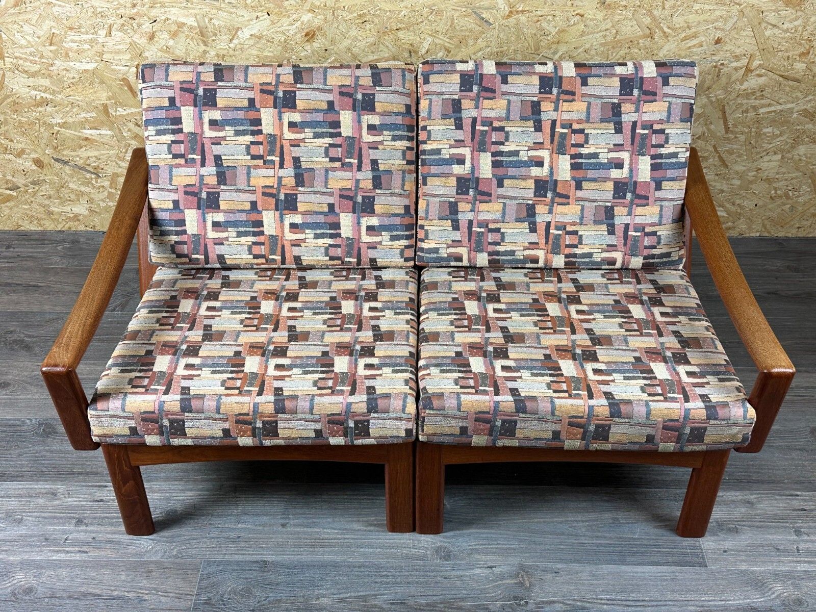 60s 70s Teak Couch Sofa 2 Seater By Glostrup Møbelfabrik Denmark Design photo for sale