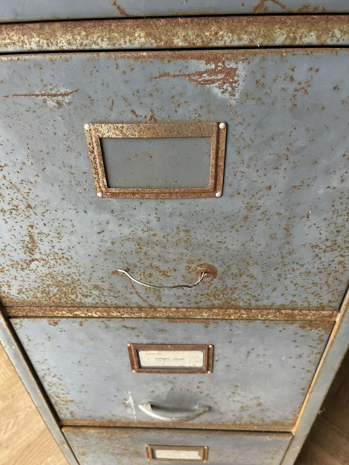 Vintage Industrial Large Deep 4 Drawer Filing Cabinet With Dividers photo 185.0