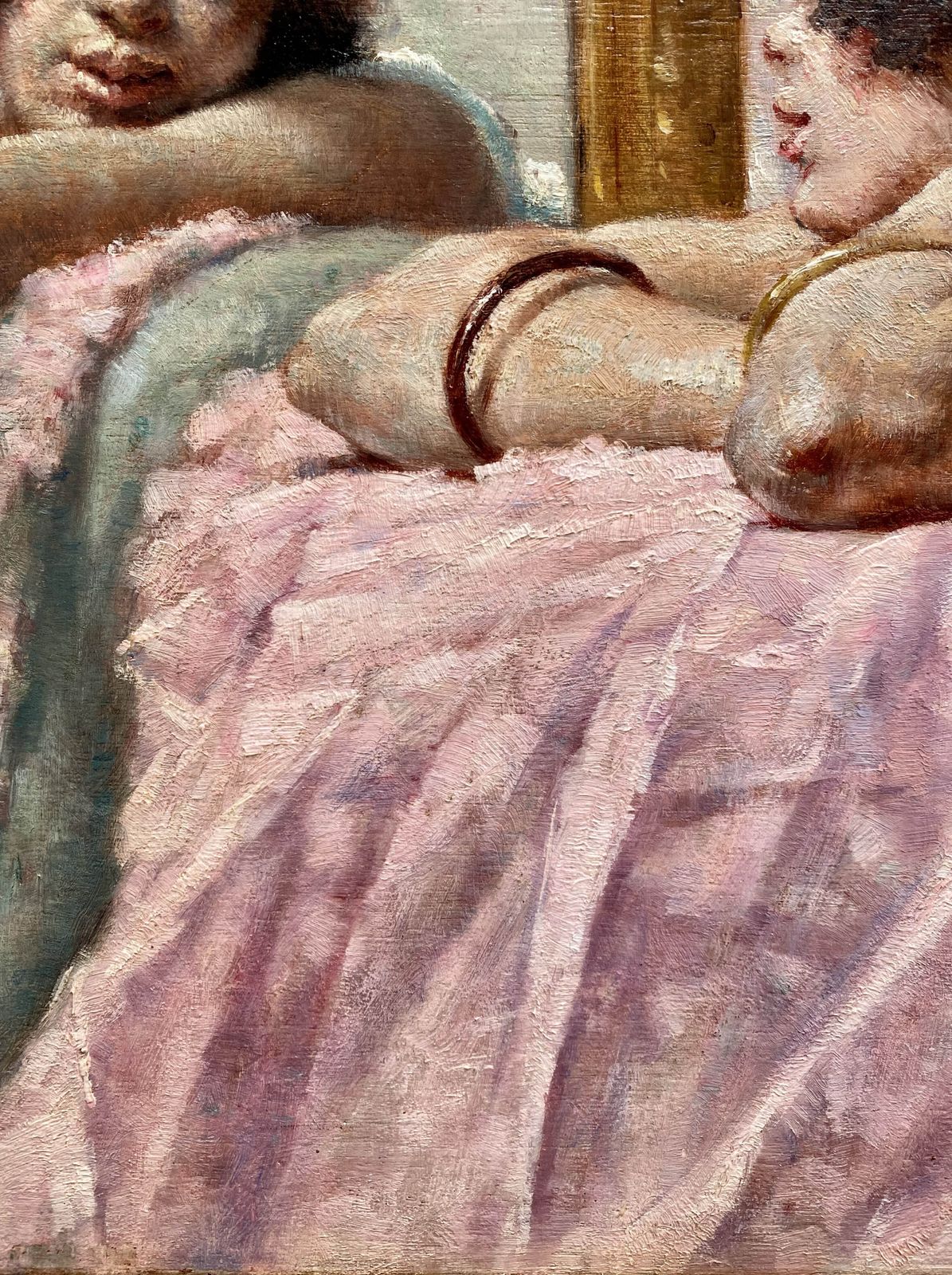 'Girl At The Mirror' By Victor Abeloos (1881 – 1965), Signed And Dated 1920 photo furniture