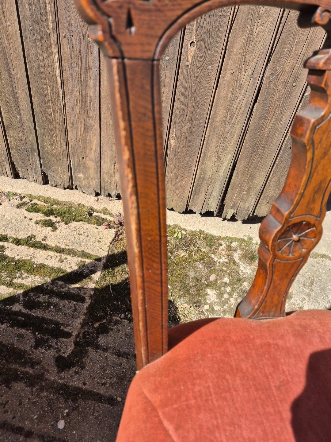 photo vinterior Gorgeous Pair Of Oak Framed Antique Dining/Bedroom/Occasional Chairs