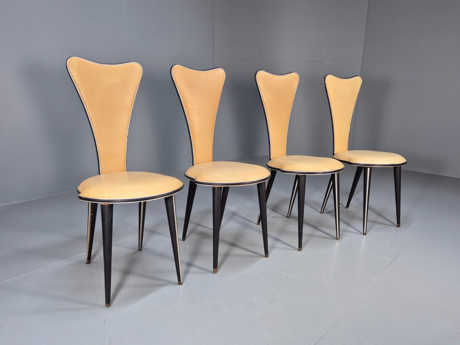4 Vintage Italian Dining Chairs By Umberto Mascagni 1960s Retro  Eb9446 Mdin