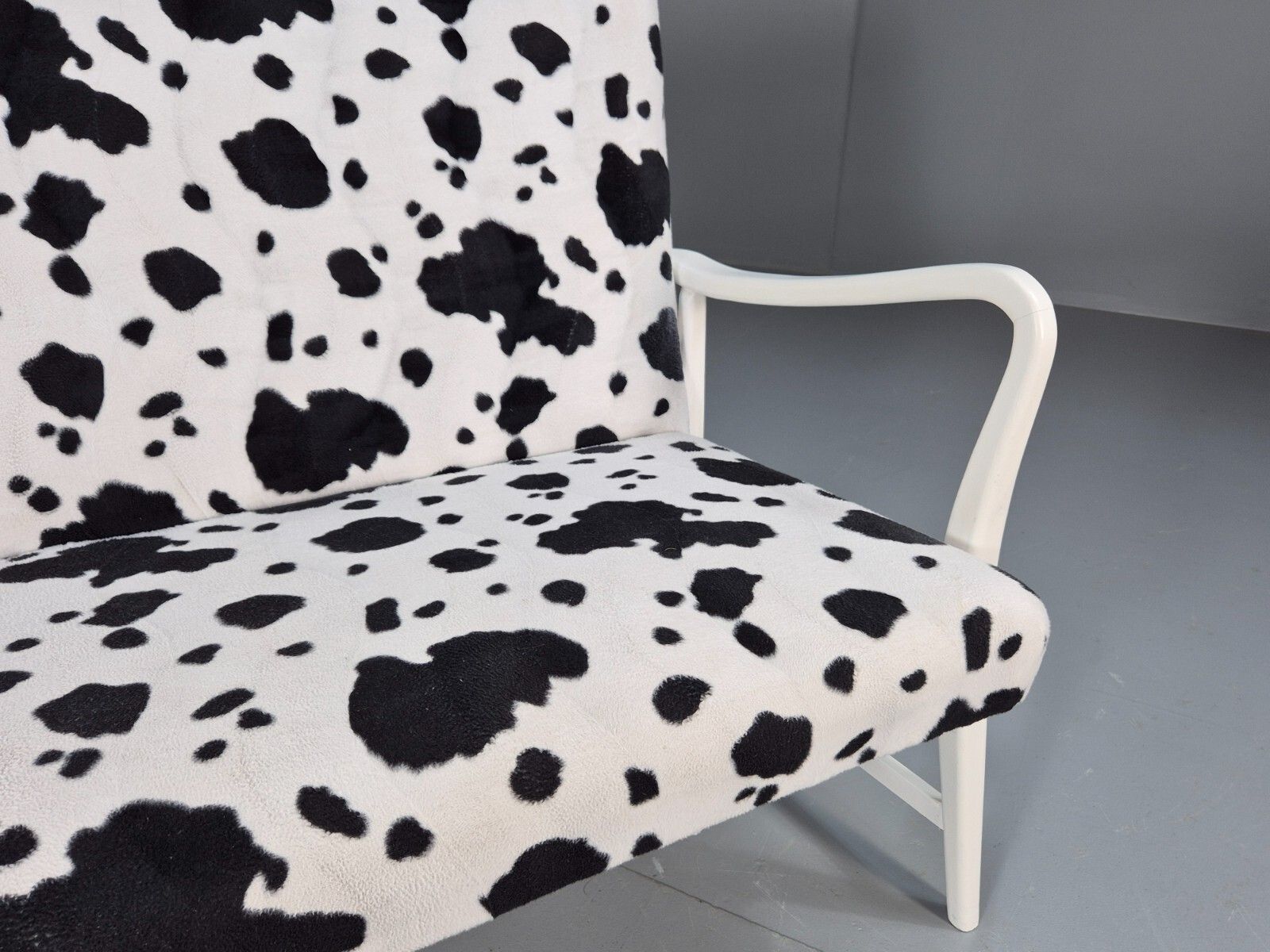 Vintage Danish Mid Century Sofa Cow Print Retro 1950s Mcm Eb9393 M2ss photo Furniture