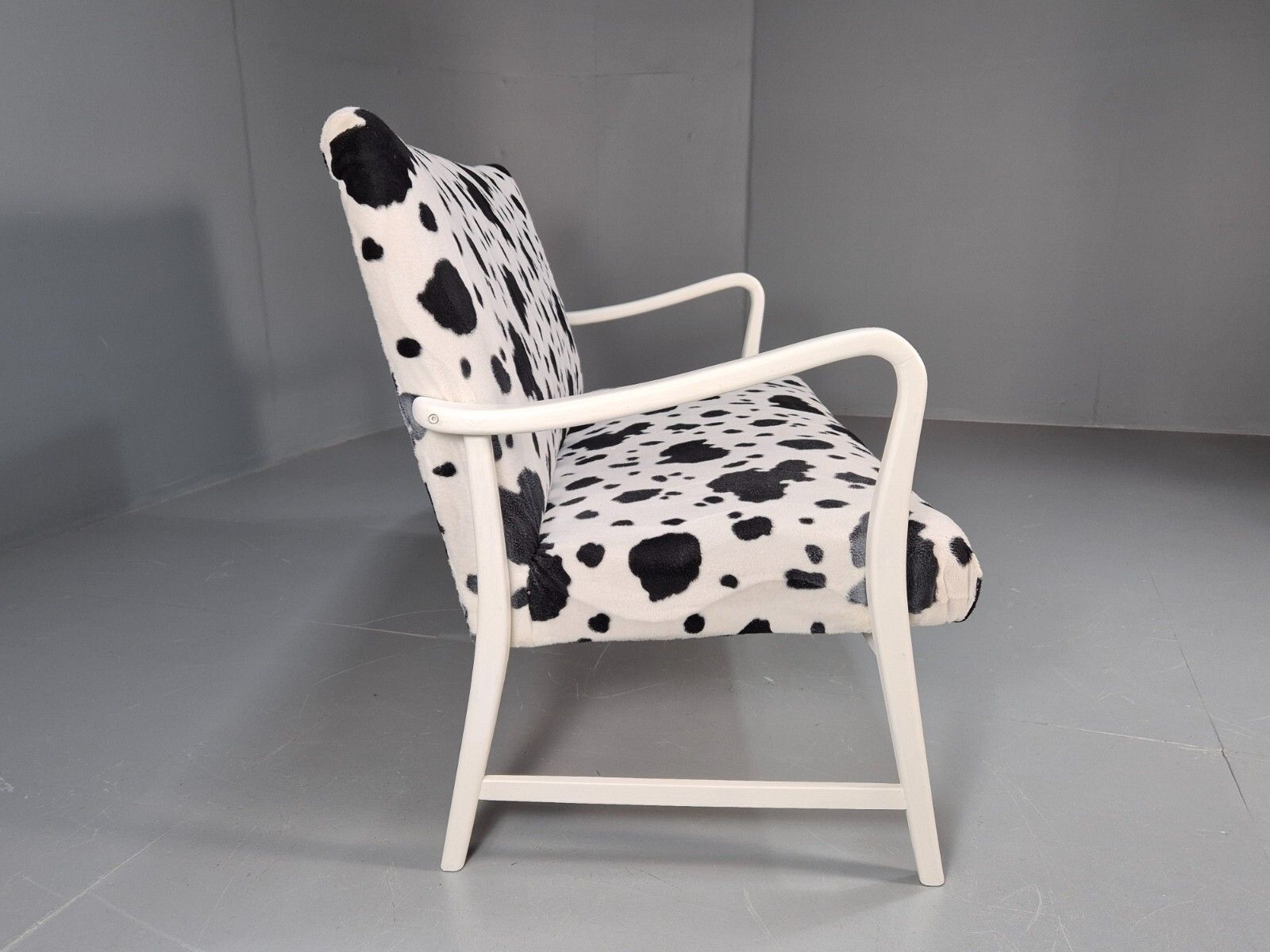 photo furniture Vintage Danish Mid Century Sofa Cow Print Retro 1950s Mcm Eb9393 M2ss