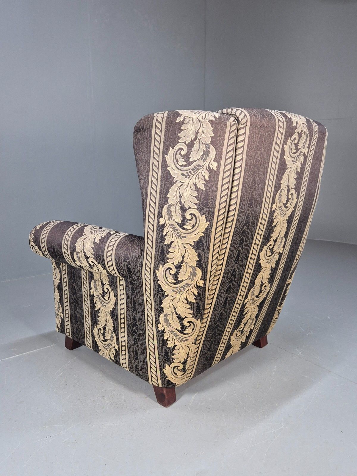 photo vinterior Vintage Danish Lounge Chair Classical Blue Upholstery Retro 1980s Eb8990 Vclo